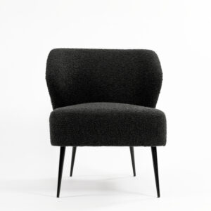 Fauteuil de salon velours - noir/gris