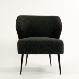 Fauteuil de salon velours - noir/gris